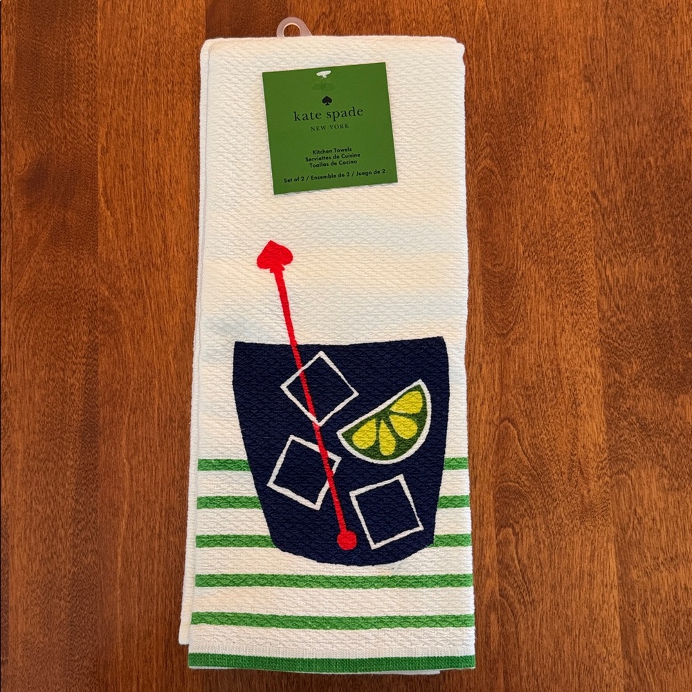 Kate Spade cocktail kitchen towels, NWT
